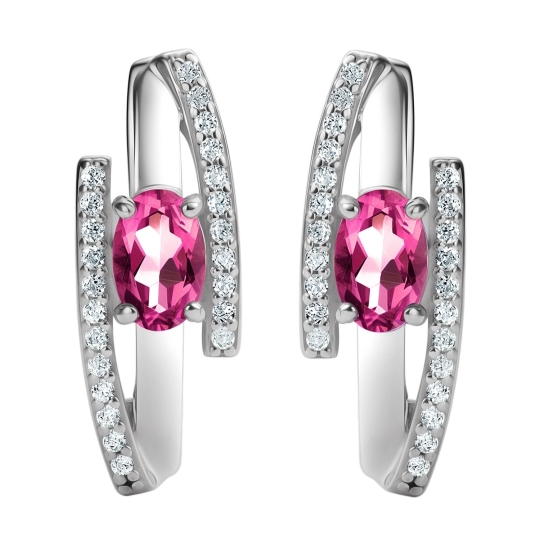 Серьги из серебра с фианитами