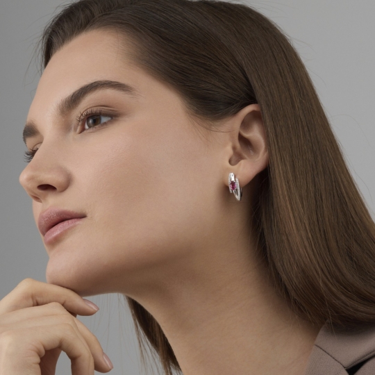 Серьги из серебра с фианитами