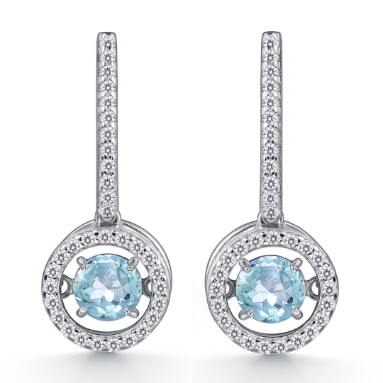 Серьги из серебра с фианитами