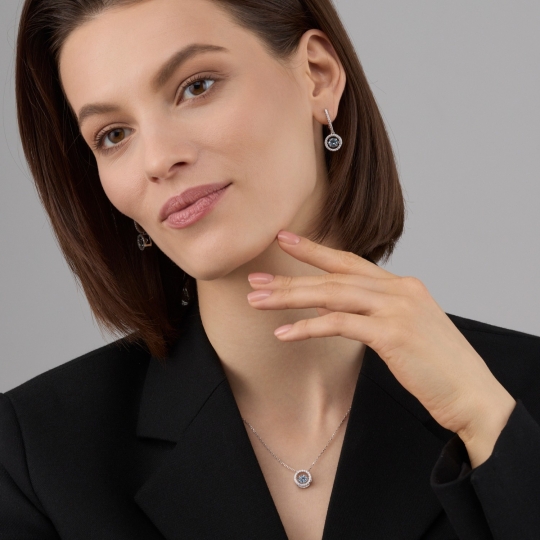 Серьги из серебра с фианитами