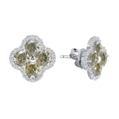 Серьги из серебра с фианитами