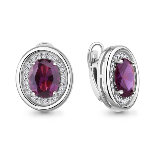 Серьги из серебра с фианитами