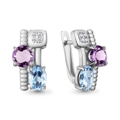 Серьги из серебра с миксом камней