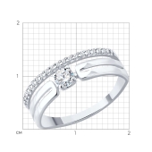 Кольцо из серебра с фианитами