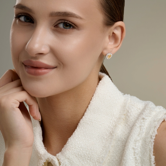 Серьги из серебра с фианитами