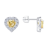 Серьги из серебра с фианитами