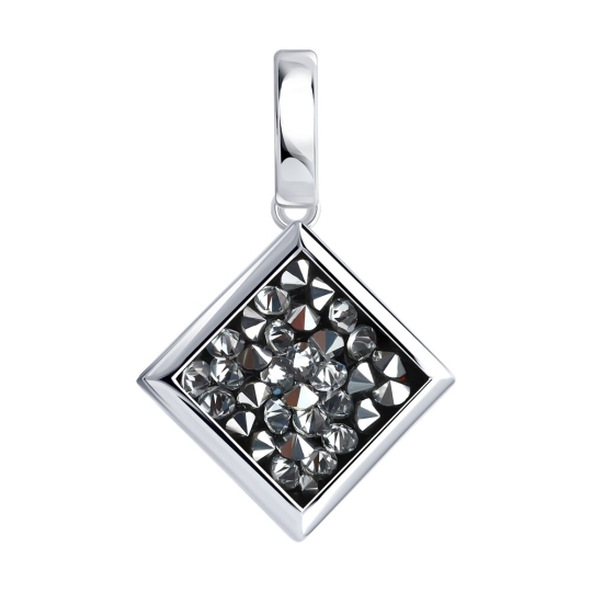 Серьги из серебра с кристальной тканью