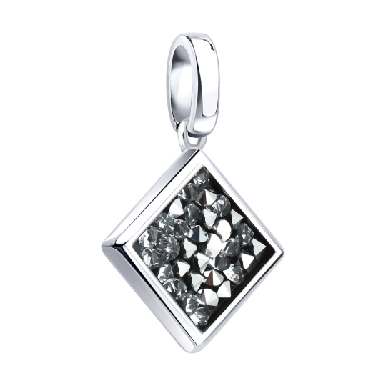 Серьги из серебра с кристальной тканью