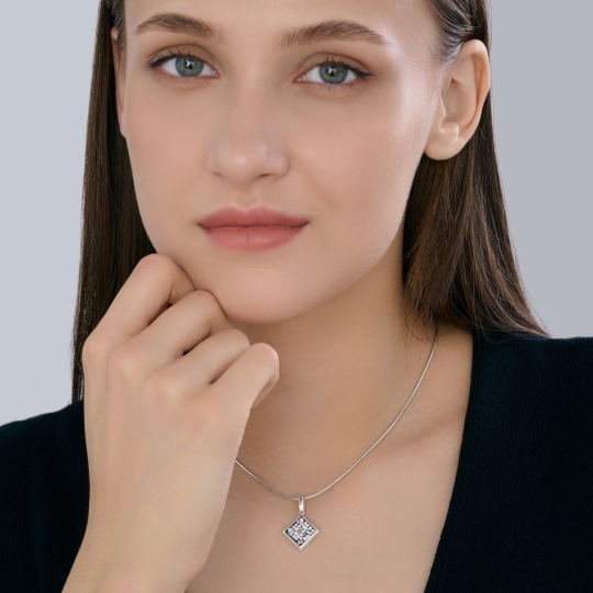 Серьги из серебра с кристальной тканью