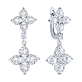 Серьги из серебра с фианитами