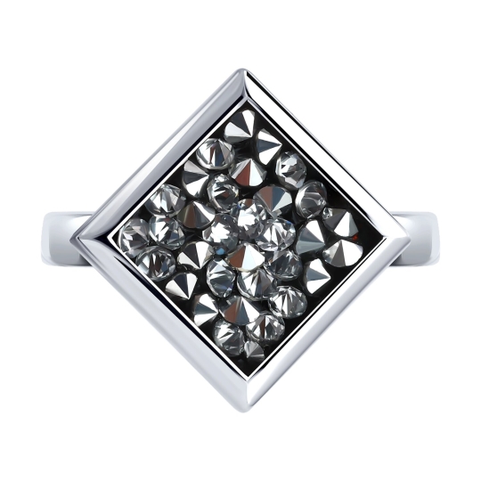 Серьги из серебра с кристальной тканью