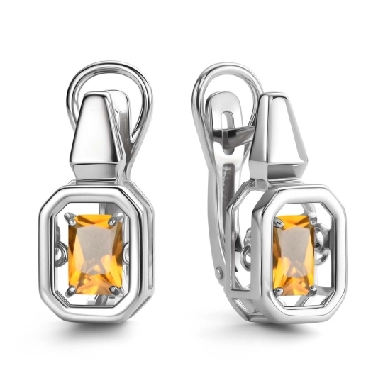 Серьги из серебра с фианитами