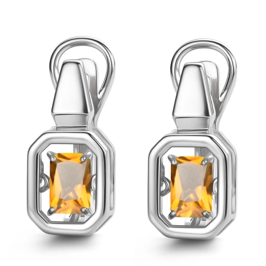 Серьги из серебра с фианитами