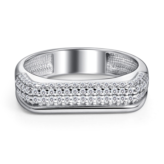 Серьги из серебра с фианитами