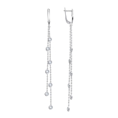 Серьги из серебра с фианитами