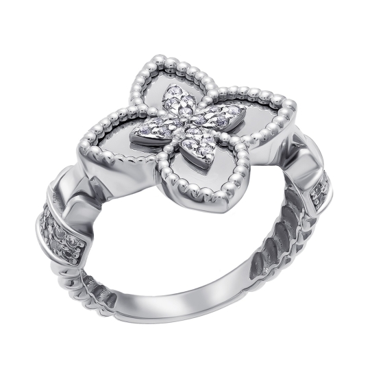 Серьги из серебра с фианитами
