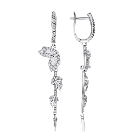Серьги из серебра с фианитами