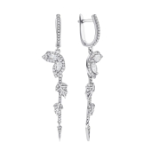 Серьги из серебра с фианитами