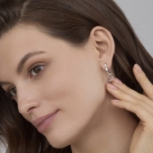 Серьги из серебра с горным хрусталем