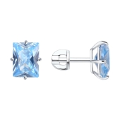 Серьги из серебра с фианитами
