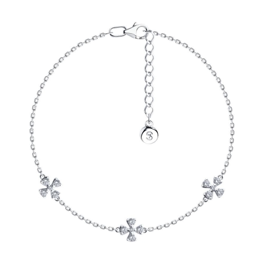 Серьги из серебра с фианитами