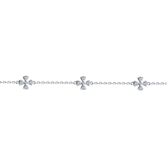 Серьги из серебра с фианитами