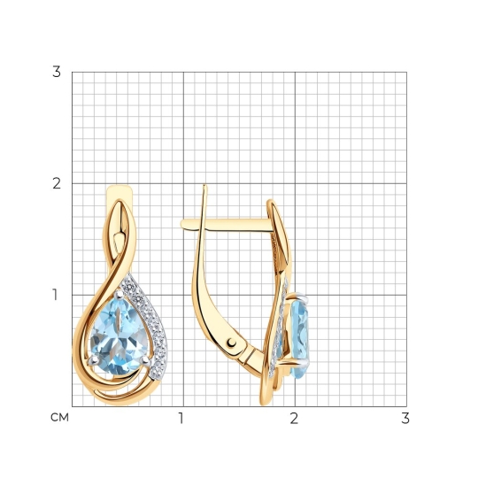 Серьги из золота с бриллиантами и керамикой