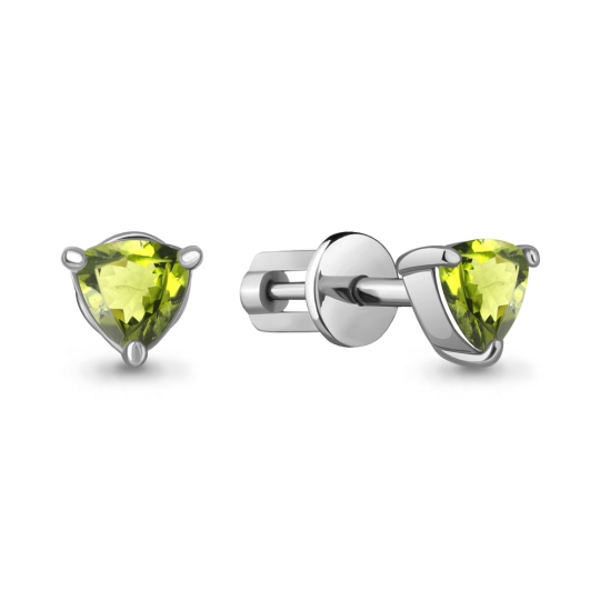 Серьги из серебра с ониксом и фианитами