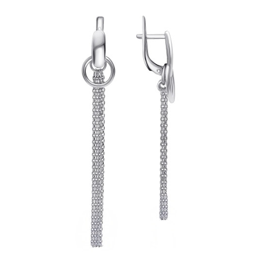 Серьги из серебра с фианитами