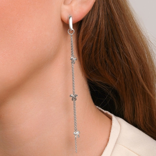 Серьги из серебра с фианитами