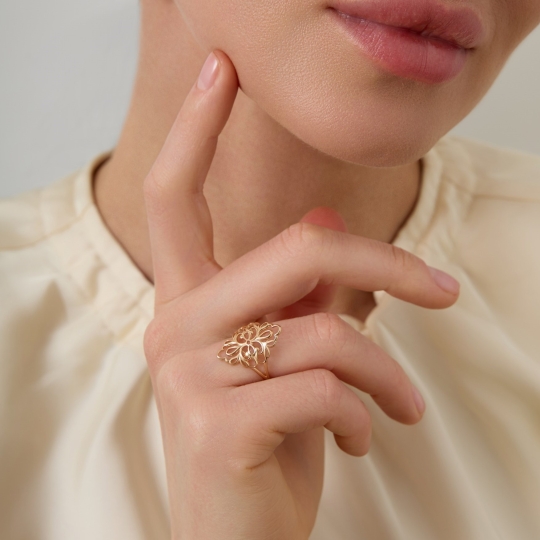 Кольцо из золота с фианитами