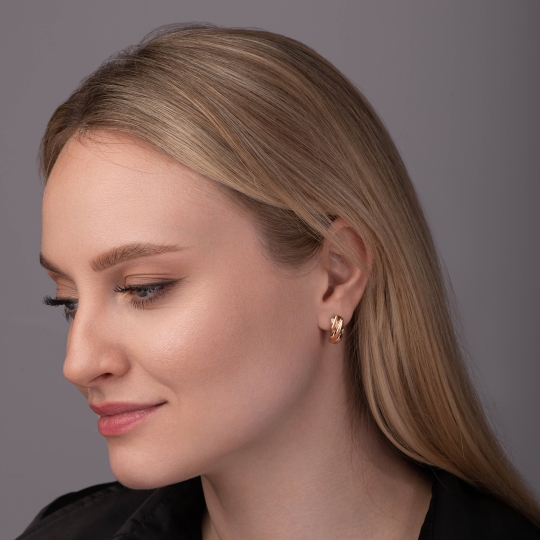 Серьги из золота с цитринами и эмалью "Лисицы"