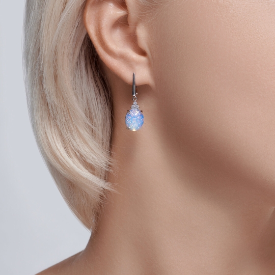 Серьги из серебра с фианитами