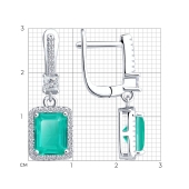 Серьги из серебра с фианитами
