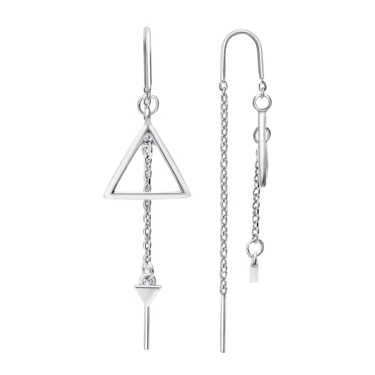 Серьги из серебра с рубиновыми корундами