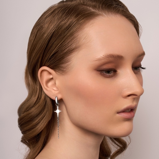 Асимметричные серьги-трансформеры из серебра