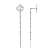 Серьги из серебра с фианитами