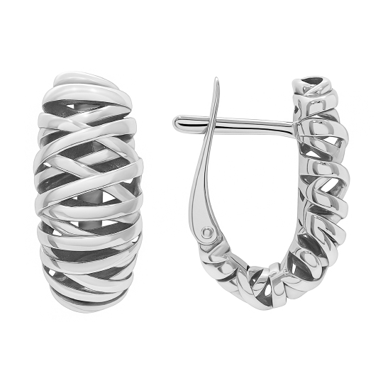 Серьги из серебра с фианитами 