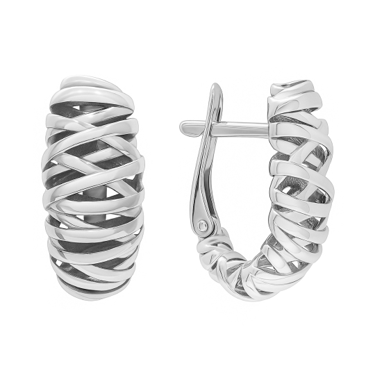 Серьги из серебра с фианитами 
