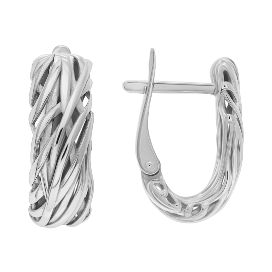 Серьги из серебра с ювелирными кристаллами