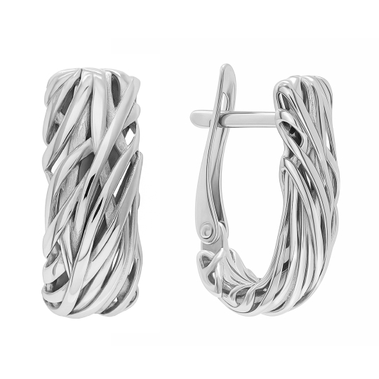 Серьги из серебра с ювелирными кристаллами