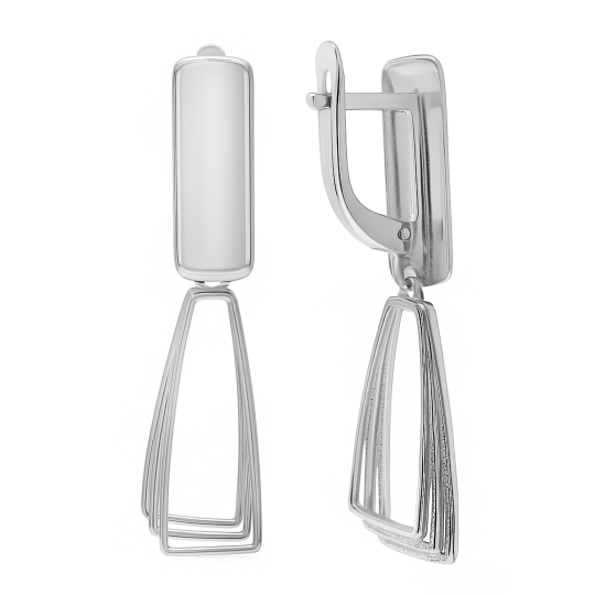 Серьги из серебра с фианитами