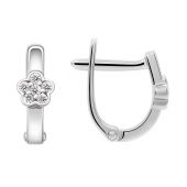 Серьги из серебра с фианитами