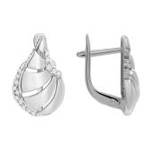 Серьги из серебра с фианитами