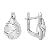 Серьги из серебра с фианитами