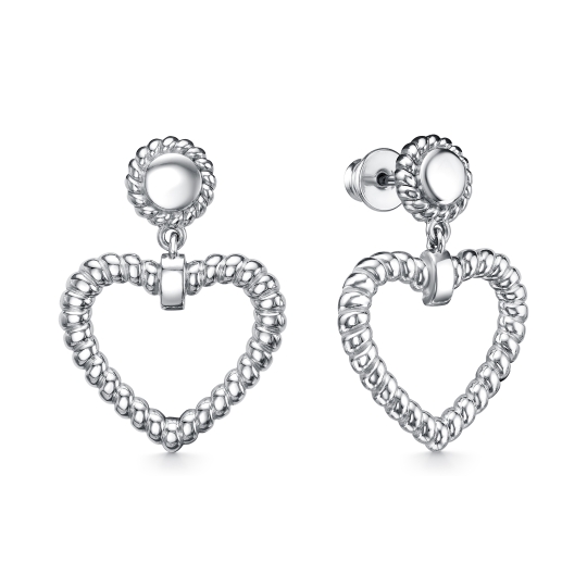 Серьги из серебра с фианитами