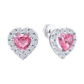 Серьги из серебра с фианитами