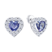 Серьги из серебра с фианитами