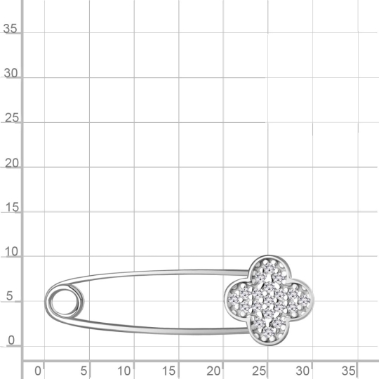 Булавка из серебра с эмалью