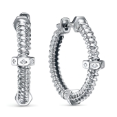 Серьги из серебра с фианитами